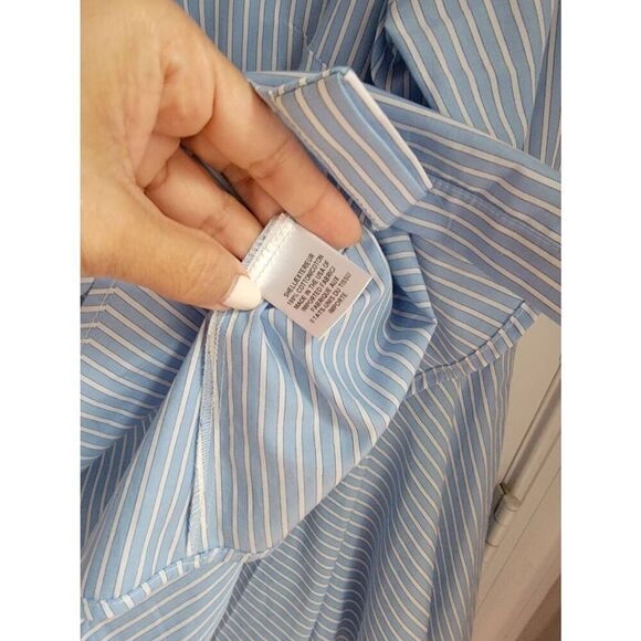Milly Blue Strips Bell Sleeve Top M - Picture 9 of 10